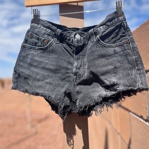 Levi’s 501 Black Denim High-Waisted Shorts